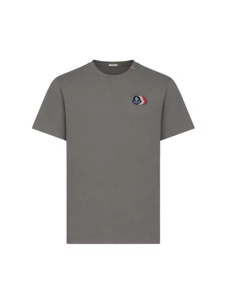 Koszulka Moncler z krótkim rękawem szara