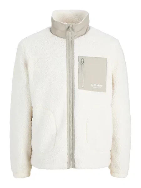 JACK & JONES Jachetă fleece JJESoho gri alb