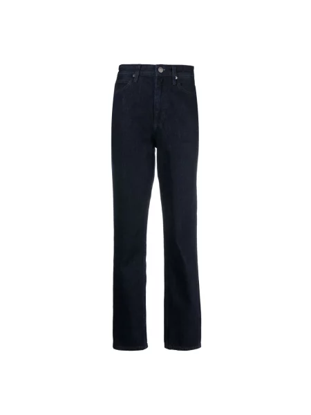 Proste jeansy Calvin Klein z wysoką talią niebieskie