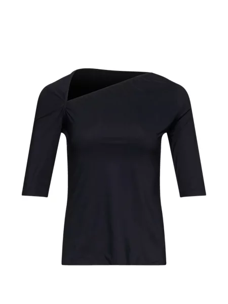 Top Mm6 Maison Margiela din jerseu asimetric negru