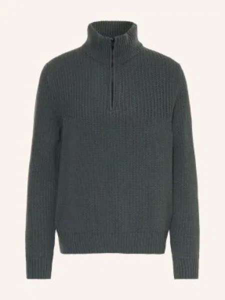 Boss Sweter Typu Troyer Kenter gruen oliwkowy