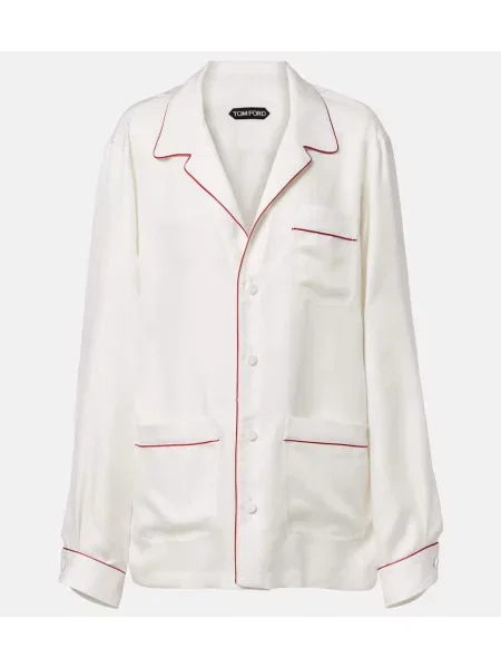 Jedwabny top Tom Ford biały