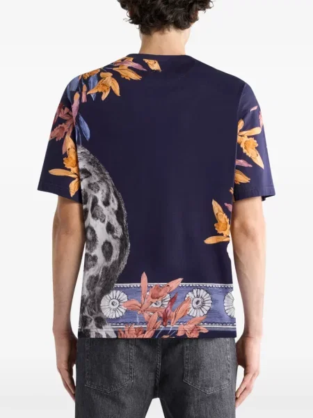 Tricou Etro cu imagine albastru