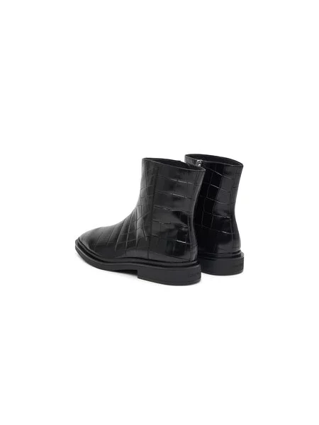 Aulinukai Calvin Klein Square Ankle Boot Zip Croc Lth juoda