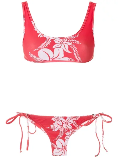 Bikini Amir Slama cu model floral cu imagine roșu