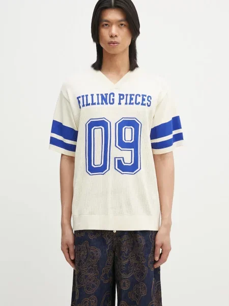 Filling Pieces tricou Knit Jersey American Football bărbați cu imprimeu bej