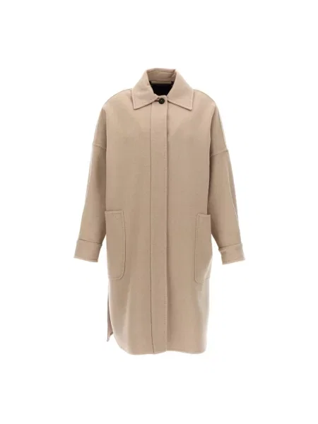 Lniany płaszcz Max Mara beżowy