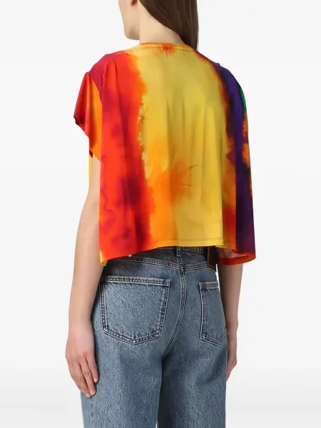 Tricou Rabanne plisat cu legături galben