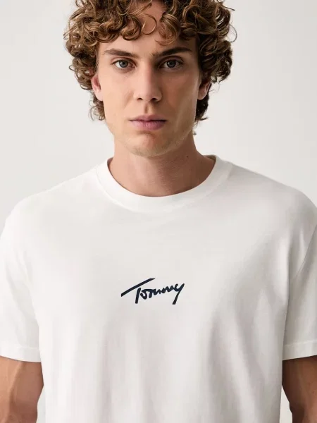 Tommy Jeans тениска мъжка от бяло