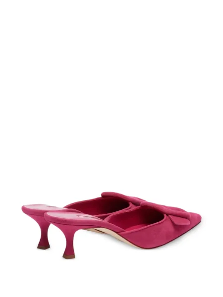 Papuci tip mules Manolo Blahnik cu cataramă roz