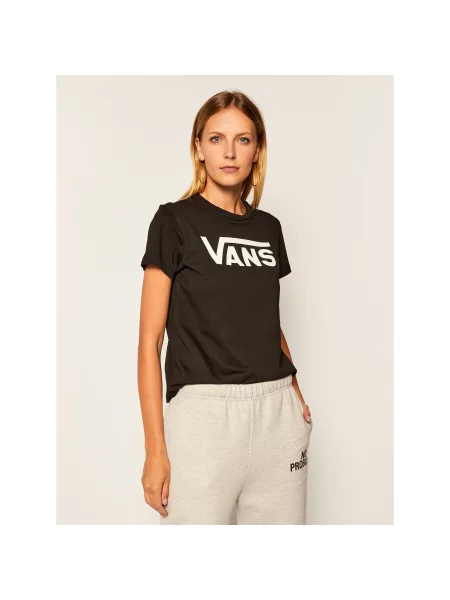VANS Majica WM FLYING V CREW / bela črna