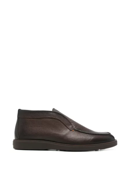 Pantofi loafer Santoni din piele maro