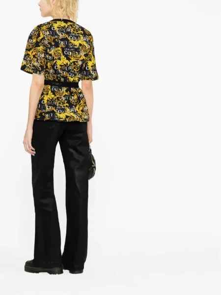 Raštuotas marškinėliai Versace Jeans Couture juoda