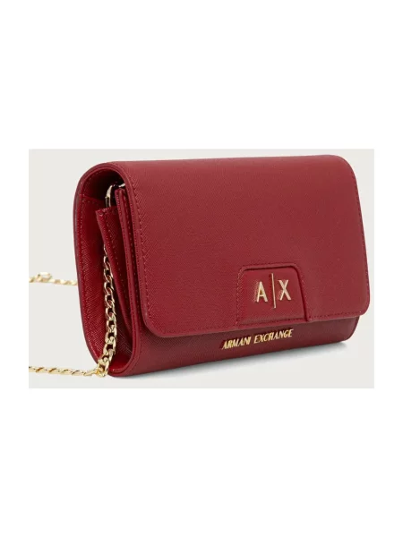 Armani Exchange kopertówka z imitacji skóry czerwona