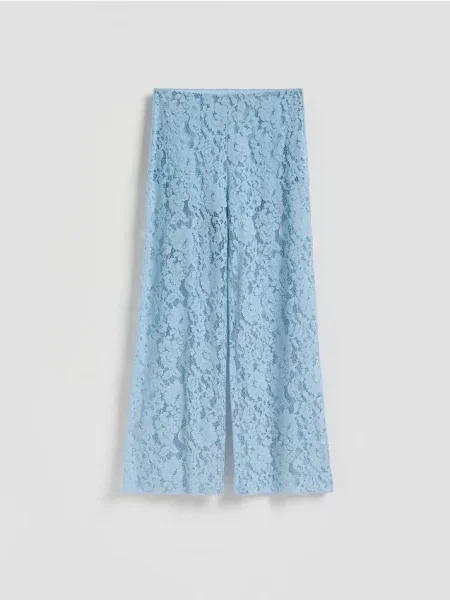 Reserved Pantaloni din dantelă albastru-pal albastru
