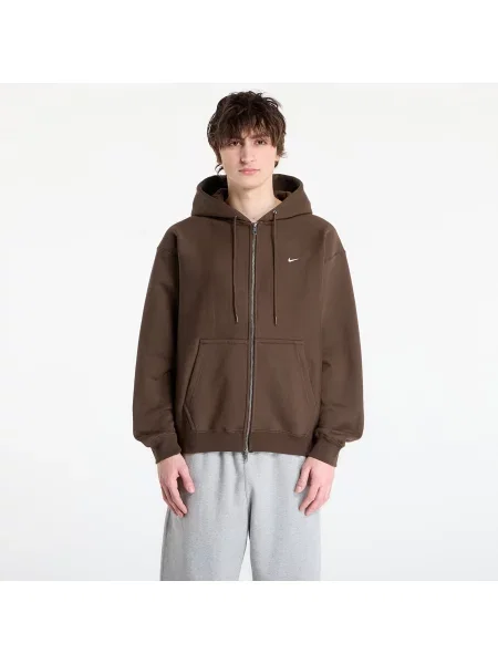 Hanorac cu glugă Nike din fleece alb