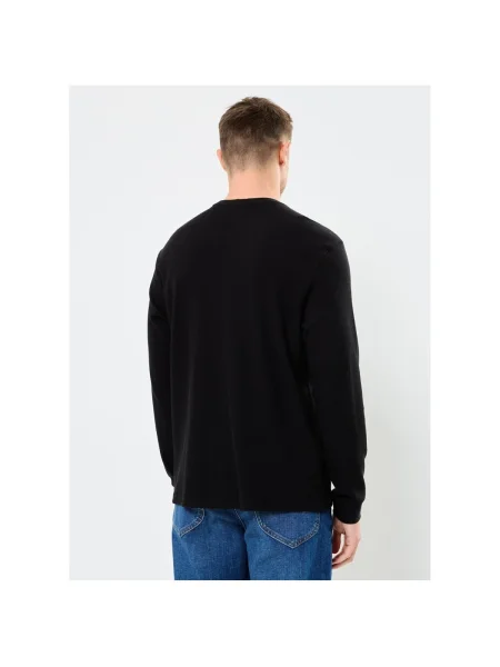 Tričko s dlhými rukávmi Calvin Klein Jeans s dlhými rukávmi čierna