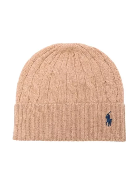 Czapka Polo Ralph Lauren z kaszmiru beżowa