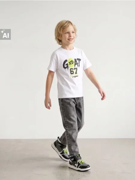 Sinsay loose tričko s potiskem bílá