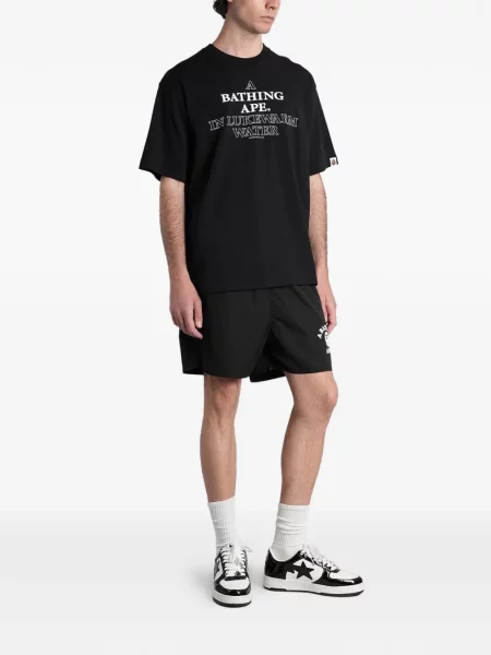 Pantaloni scurți A Bathing Ape® cu imagine negru