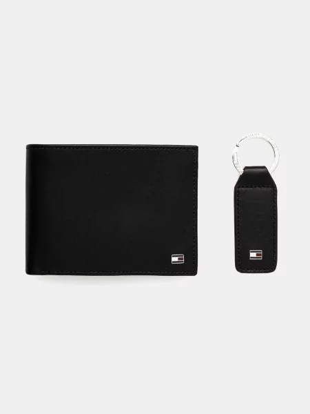 Sada peňaženka a kľúčenka Tommy Hilfiger Gp Eton Cc And Coin Pckt Keyfob čierna