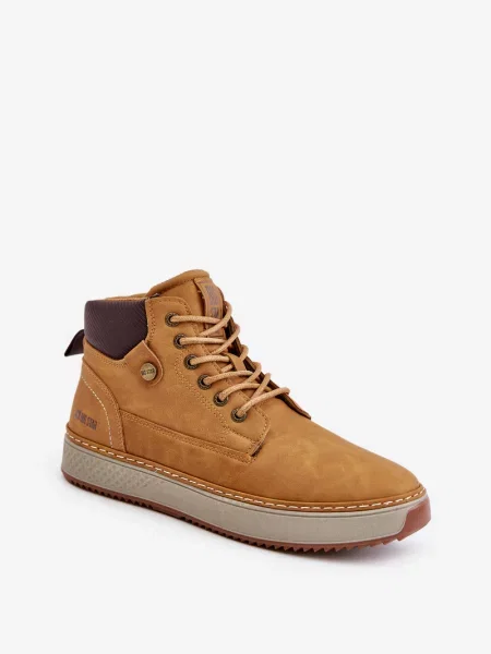 Čevlji do gležnjev Big Star Shoes z vezalkami s čipko rjava