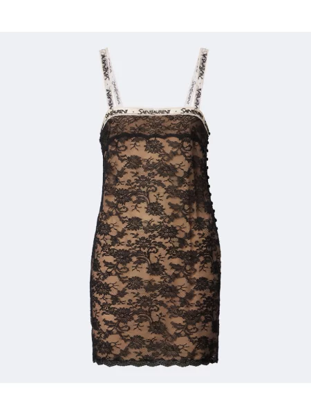 Rochie Saint Laurent din dantelă negru