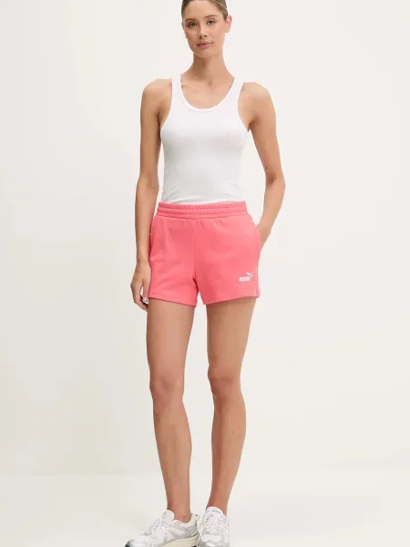 Шорти Puma з аплікацією висока посадка рожевий
