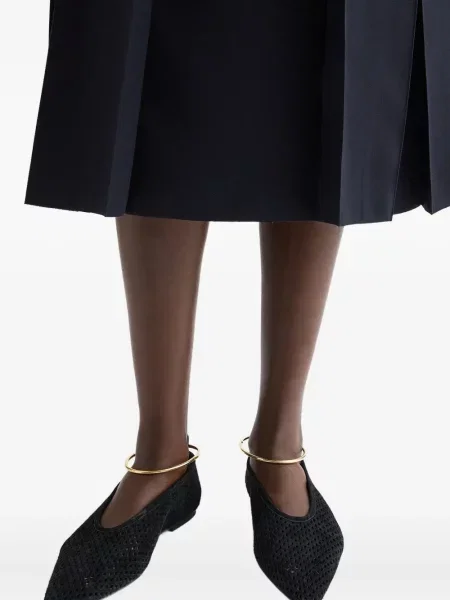 Balerini Jil Sander din piele de căprioară negru