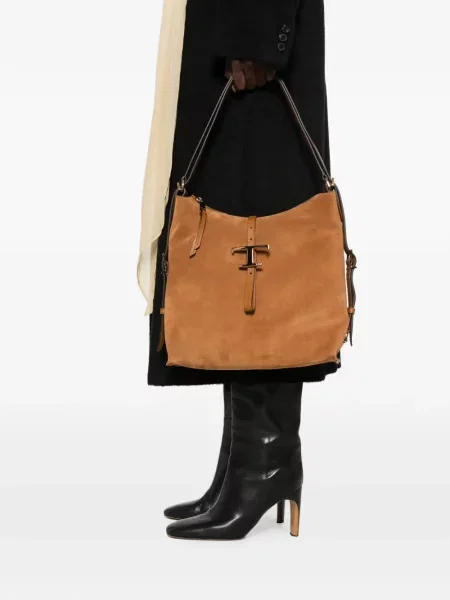 Geantă shopper Tod's din piele de căprioară