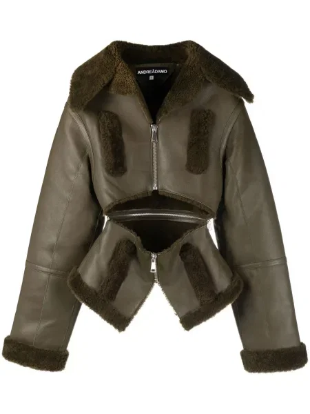 Geanta de piele Andreadamo verde