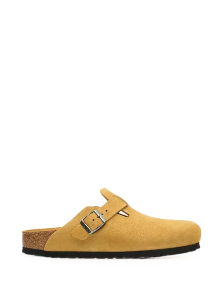 Papuci tip mules Birkenstock cu cataramă galben