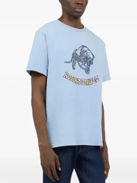 Tricou Roberto Cavalli cu imagine albastru