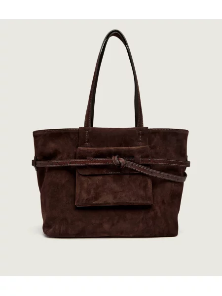GIANNI CHIARINI Geantă shopper Belty | piele întoarsă maro