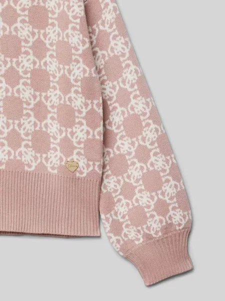 Sweter z dzianiny z prążkowanymi wykończeniami Guess