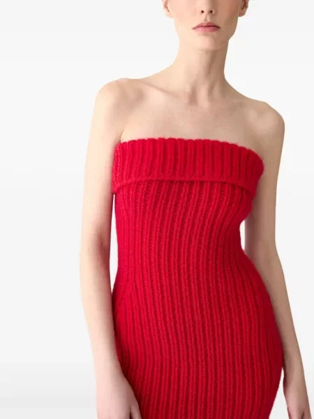 Rochie midi Carolina Herrera tricotate până la genunchi de costum roșu