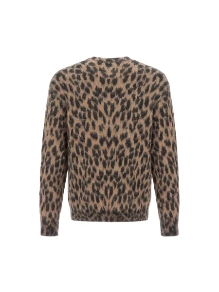 Sweter Laneus wełniany brązowy