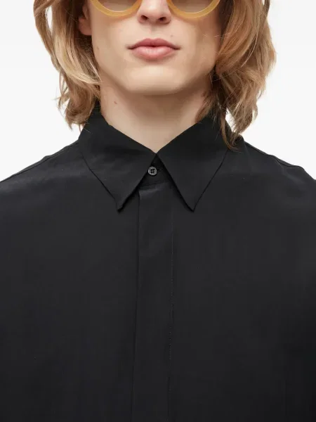 Копринена риза Osklen бродирана черно
