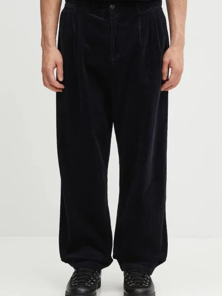 Κοτλέ παντελόνι Carhartt WIP Evan Pant ανδρικό ναυτικό μπλε
