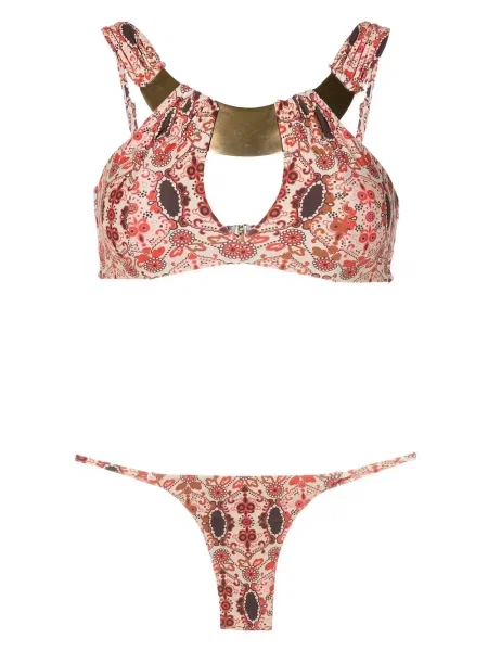 Bikini Amir Slama cu model floral cu imagine roșu