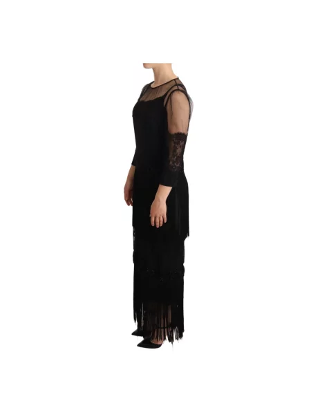 Sukienka midi Dolce And Gabbana biznesowa koronkowa czarna