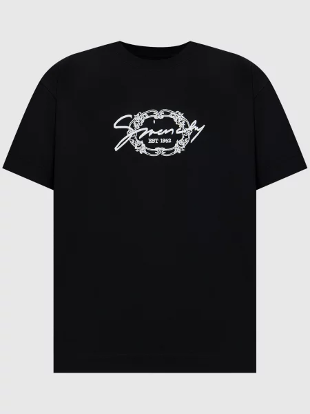 Футболка з контрастною вишивкою логотипа Givenchy чорна