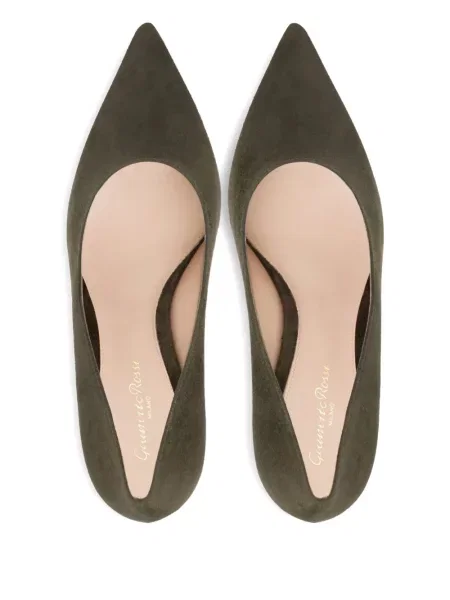 Pantofi cu toc Gianvito Rossi din piele de căprioară verde