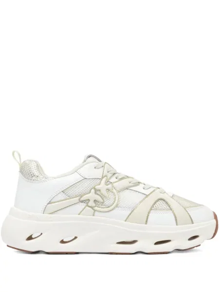 Sneakerși Pinko cu șireturi din dantelă alb
