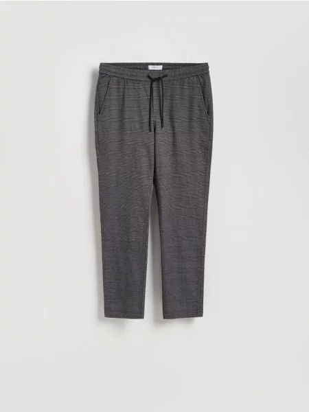 Reserved Pantaloni slim fit în carouri gri-închis gri