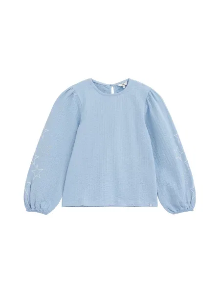 WE Fashion Bluză albastru deschis alb