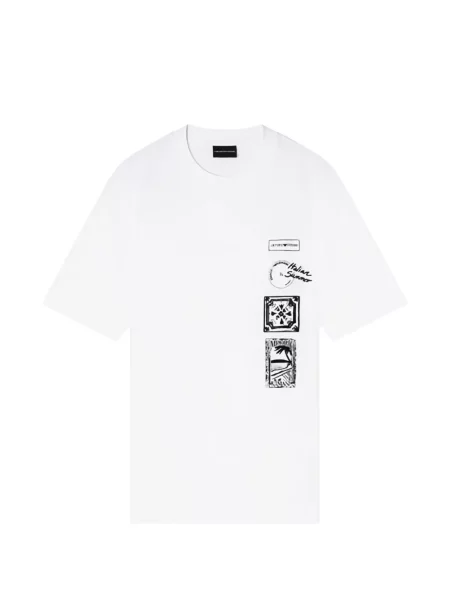 Tricou Emporio Armani cu imagine alb