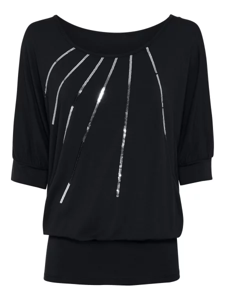 Bonprix Tricou / argintiu negru