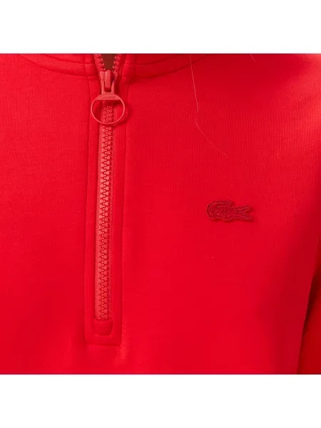Lacoste Bluza Half Zip Regular Fit czerwona