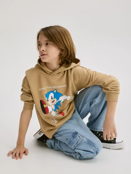 Reserved Світшот оверсайз Sonic бежевий